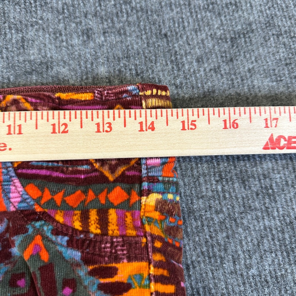 We The Free People Geometric Southwestern Corduroy Flare Pants Burgundy 26 - Picture 6 of 11